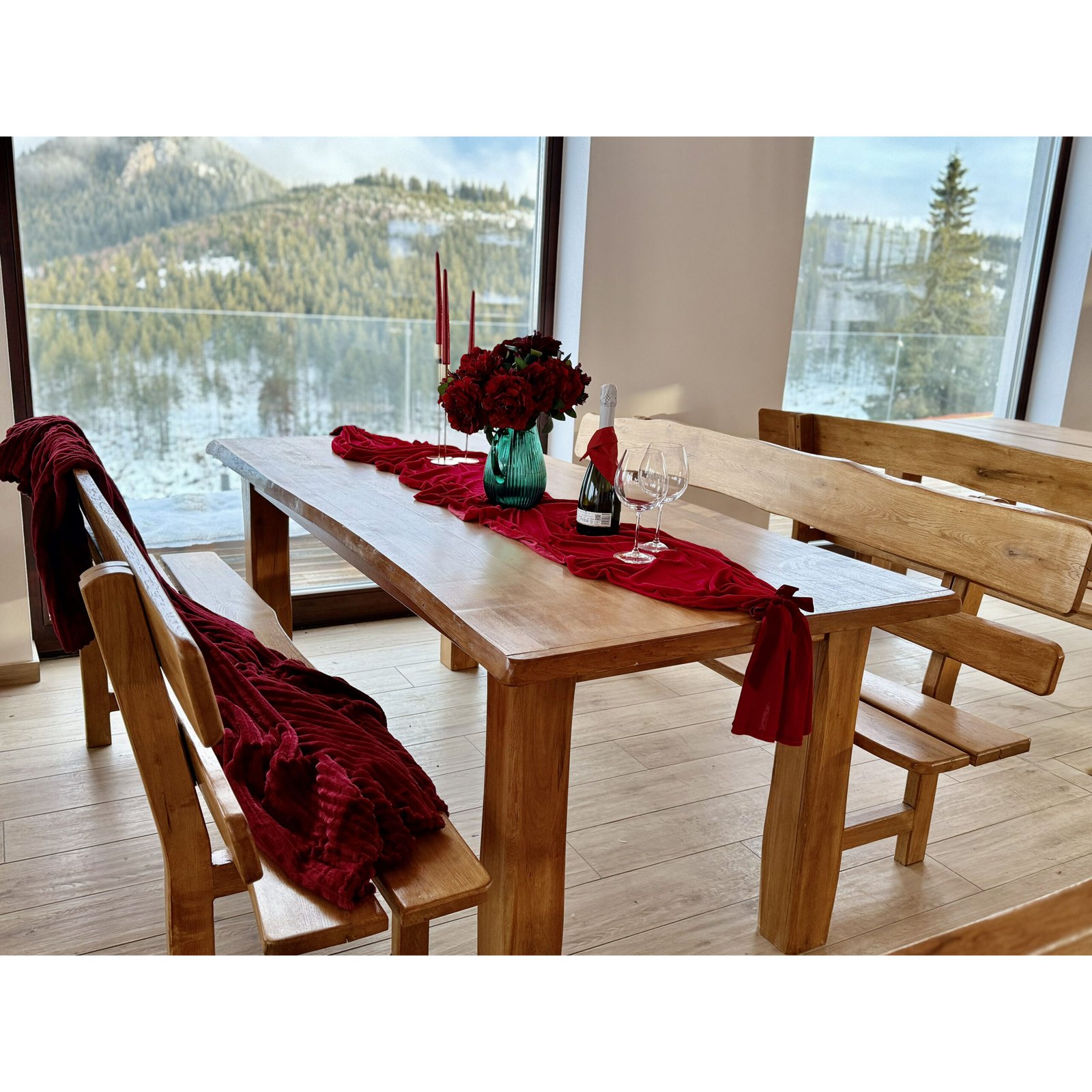 Set de dining Regalis – Colecția Heritage Oak 95 × 210 - imagine 2